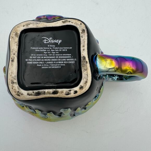 Disney One Bad Apple Iridescent Skull Mug 20oz Ceramic Halloween Villains - Picture 7 of 9